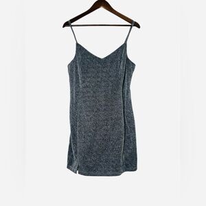 Lulus Vamped Up Silver Sparkly Sleeveless Mini Dress XL Cocktail Party A-Line